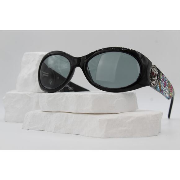Ed Hardy EHS032 Black Rhinestone Skull Sunglasses 55-17-130 main image 5